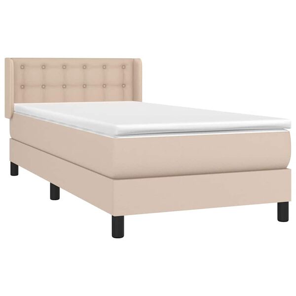 vidaXL Boxspring posteľ s matracom kapučínová 80x200 cm umelá koža