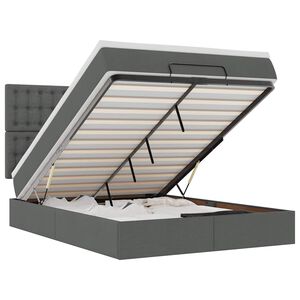 VidaXL Osmansk&aacute; posteľ s matracom a LED di&oacute;dami tmavo&scaron;ed&aacute; L&aacute;tka