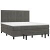 vidaXL Posteľn&yacute; r&aacute;m boxspring s matracom tmavosiv&yacute; 160x200 cm zamat