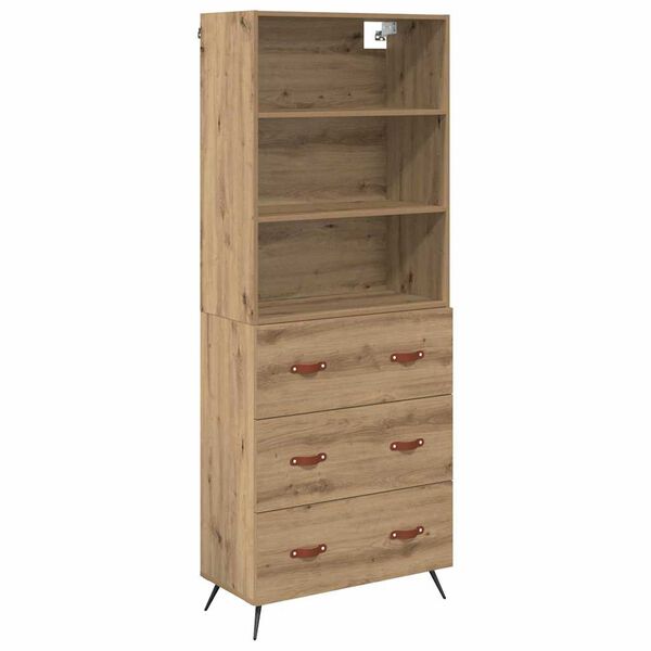 vidaXL Highboard Remeseln&yacute; dub 69,5 x 34 x 180 cm Kompozitn&eacute; drevo