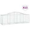 vidaXL Obl&uacute;kov&yacute; gabionov&yacute; k&ocirc;&scaron; 13 ks 200x50x60/80 cm pozinkovan&eacute; železo