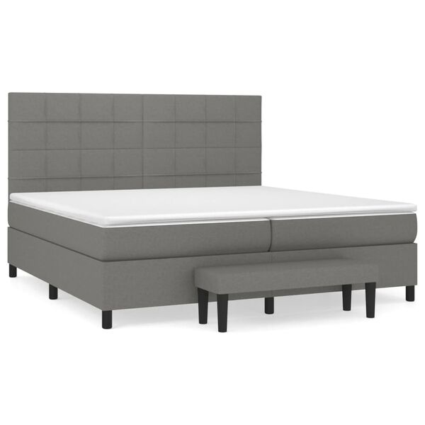 vidaXL Boxspring posteľ s matracom tmavosiv&aacute; 200x200 cm l&aacute;tka