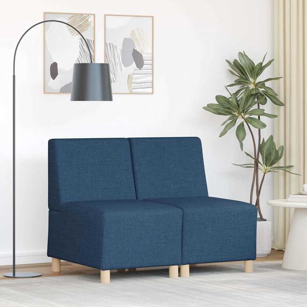 vidaXL Bezr&uacute;čkov&aacute; modul&aacute;rna sofa jednotka 2 pcs Modr&aacute; 55 x 74 x 82 cm