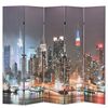 vidaXL Skladac&iacute; parav&aacute;n 200x170 cm, potlač nočn&eacute;ho New Yorku