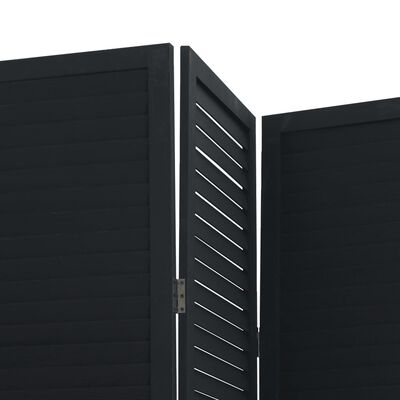 vidaXL Paraván 6 panelov čierny masívne drevo paulovnie