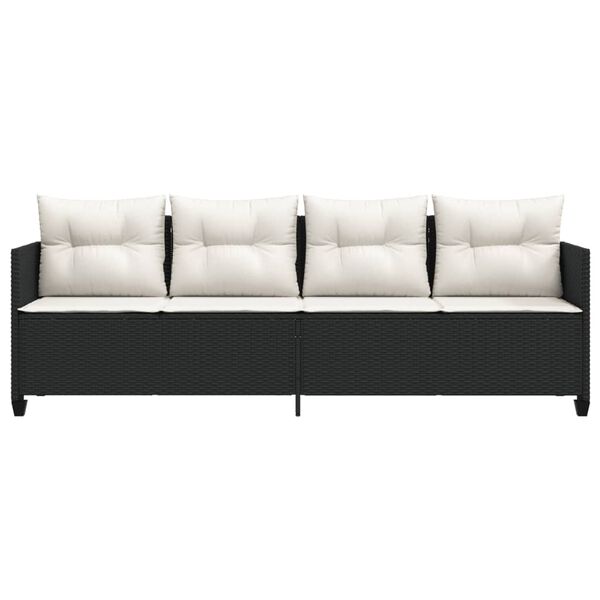 vidaXL Z&aacute;hradn&eacute; ležadlo s vank&uacute;&scaron;mi čierne&nbsp;polyratan