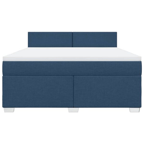 vidaXL Posteľn&yacute; r&aacute;m boxspring s matracom modr&yacute; 180x200 cm l&aacute;tka