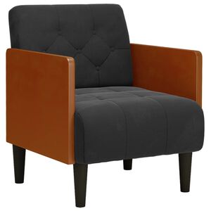 vidaXL Rozkladacia pohovka s podr&uacute;čkami, čierna, 55 cm, zamat