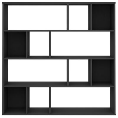 vidaXL Knižnica/deliaca stena, čierna 110x24x110 cm, kompozitné drevo