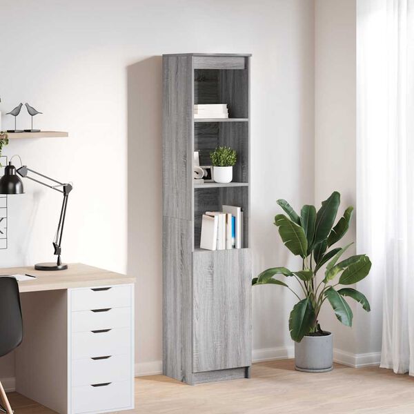 vidaXL Highboard Grey Sonoma 37,5x35x180 cm Engineered Wood