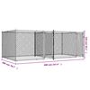 vidaXL Klietka pre psa so dverami sivá 4x2x1,5 m pozink. oceľ