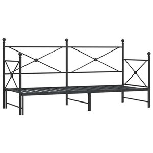 vidaXL V&aacute;ľanda s kolieskom bez matraca Čierna 75x190 cm Oceľ