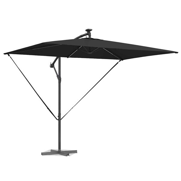 vidaXL Kantileverový banánový parasol Čierna 294 x 200 x 254 cm