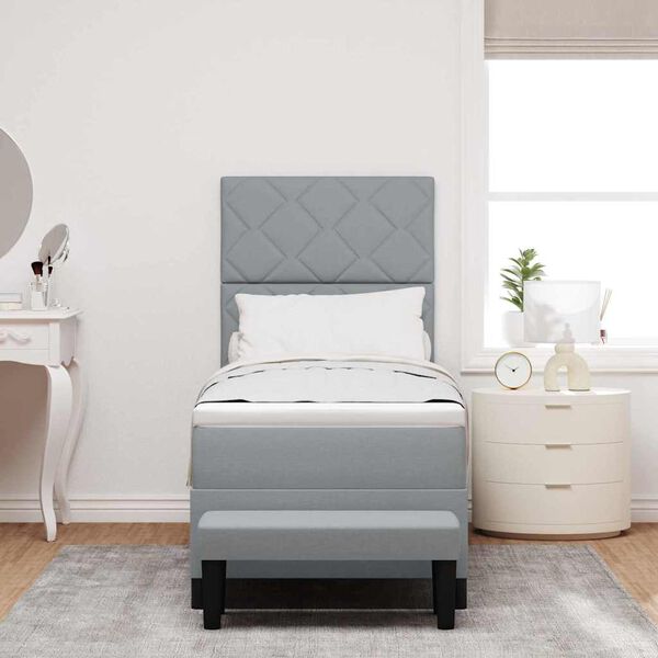 vidaXL Posteľ s pružinovým rámom s matracmi Svetlosivá 80 x 200 cm