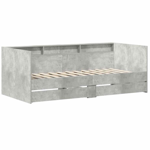 vidaXL Denn&yacute; R&aacute;m so z&aacute;suvkou Siv&aacute; 90 x 200 cm Kompozitn&eacute; drevo