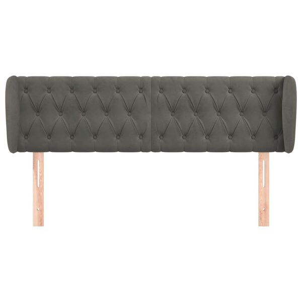 vidaXL Čelo postele so záhybmi tmavosivé 147x23x78/88 cm zamat