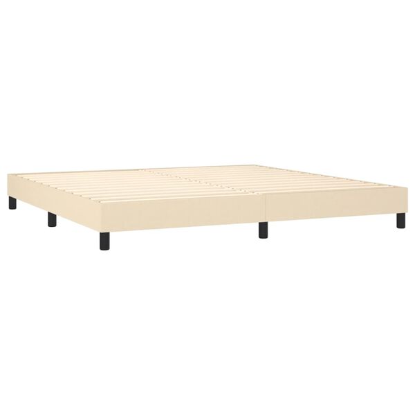 vidaXL Boxspring posteľ s matracom kr&eacute;mov&aacute; 200x200 cm l&aacute;tka