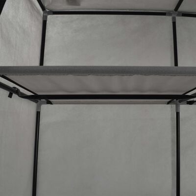 vidaXL Šatník s priehradkami a tyčami sivý látkový 150x45x175 cm