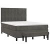 vidaXL Posteľn&yacute; r&aacute;m boxspring s matracom tmavosiv&yacute; 140x200 cm zamat