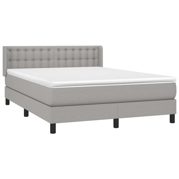 vidaXL Boxspring posteľ s matracom bledosiv&aacute; 140x200 cm l&aacute;tka
