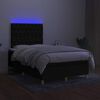 vidaXL Boxspring posteľ s matracom a LED, čierna 120x190 cm, l&aacute;tka