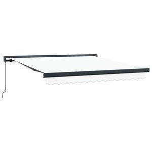 vidaXL Sklopn&aacute; mark&iacute;za Biela 300 x 250 cm Pl&aacute;tno a hlin&iacute;k