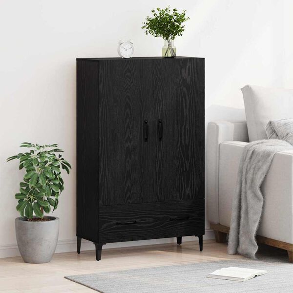 vidaXL Highboard so z&aacute;suvkou Čierny dub 70 x 31 x 115 cm