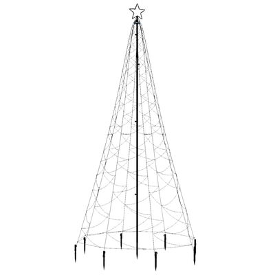 vidaXL Vianočný stromček s kovovou tyčou 500 LED diód biely 3 m