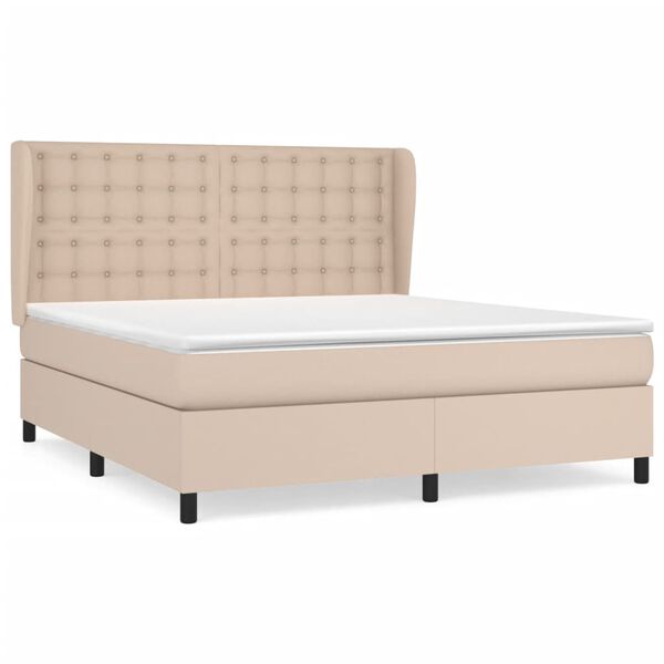 vidaXL Boxspring posteľ s matracom kapuč&iacute;nov&aacute; 160x200 cm umel&aacute; koža