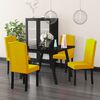 vidaXL Jed&aacute;lensk&eacute; stoličky 4 ks žlt&eacute; zamatov&eacute;