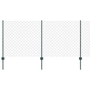 vidaXL Sieťov&yacute; plot s stĺpom 10 x 1 m PVC potiahnut&aacute; oceľ Zelen&aacute;