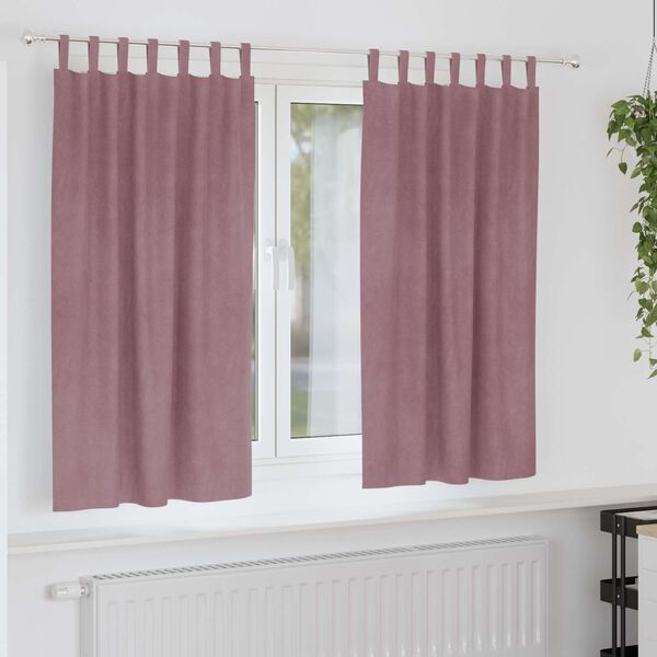 vidaXL Zatemňovacie z&aacute;vesy 2 pcs Tmavo ružov&aacute; 140 x 175 cm Zamat