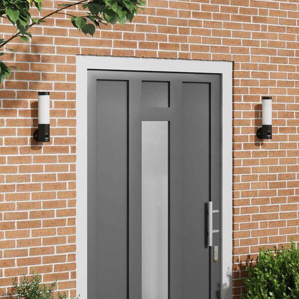 vidaXL Vonkaj&scaron;ie n&aacute;stenn&eacute; svetl&aacute; 2 pcs Čierna 12 x 7.5 x 29 cm