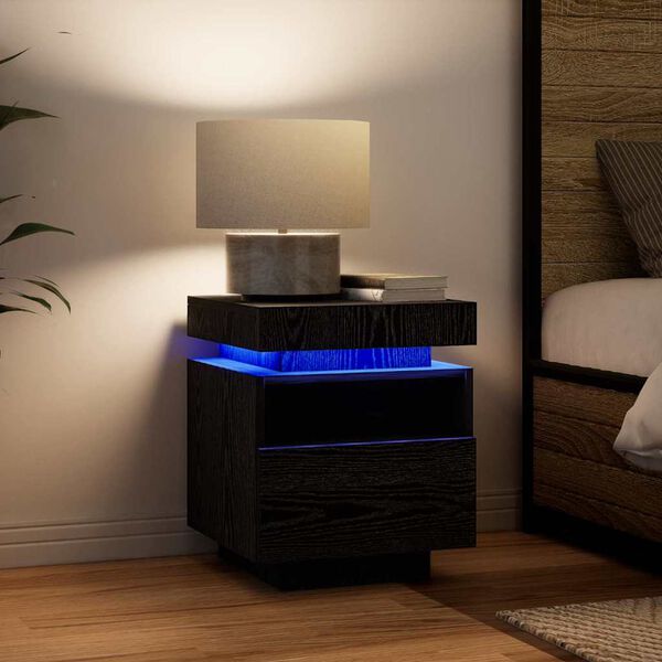 vidaXL Nočn&yacute; stol&iacute;k Čierny dub 40 x 39 x 48,5 cm Kompozitn&eacute; drevo