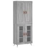 vidaXL Vysok&aacute; skrinka siv&yacute; dub sonoma 69,5x34x180 cm spracovan&eacute; drevo