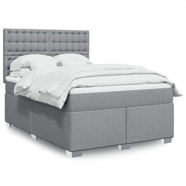 vidaXL Boxspring posteľ s matracom bledosiv&aacute; 140x200 cm l&aacute;tka