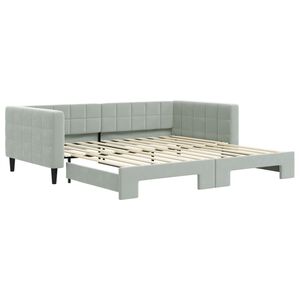 vidaXL Denn&aacute; posteľ s rozkladacou posteľou bledosiv&aacute; 100x200 cm zamat