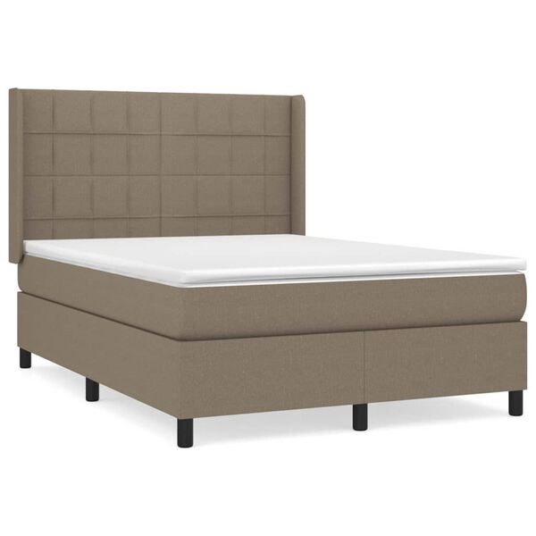 vidaXL Boxspring posteľ s matracom sivohned&yacute; 140x190 cm l&aacute;tka