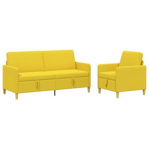 vidaXL S&uacute;prava pohovky s &uacute;ložn&yacute;m priestorom 2 ks Svetložlt&aacute; Polyester