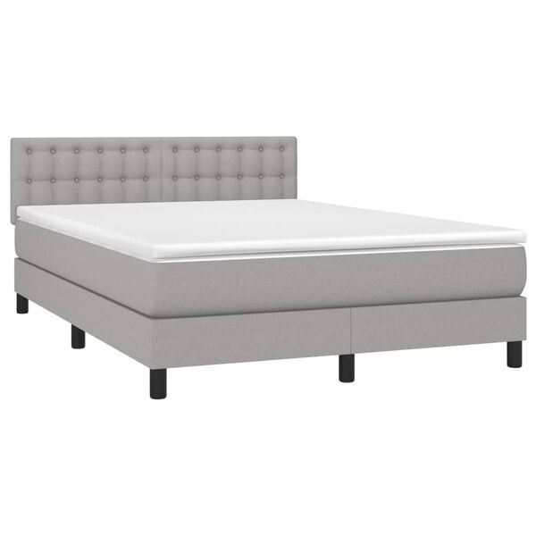 vidaXL Boxspring posteľ s matracom bledosiv&aacute; 140x200 cm l&aacute;tka