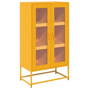 vidaXL Highboard horčicová žltá 68x39x123 cm Oceľ