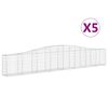 vidaXL Obl&uacute;kov&yacute; gabionov&yacute; k&ocirc;&scaron; 5 ks 400x30x60/80 cm pozinkovan&eacute; železo
