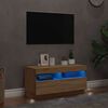 vidaXL TV skrinka s LED svetlami dub sonoma 80x35x40 cm