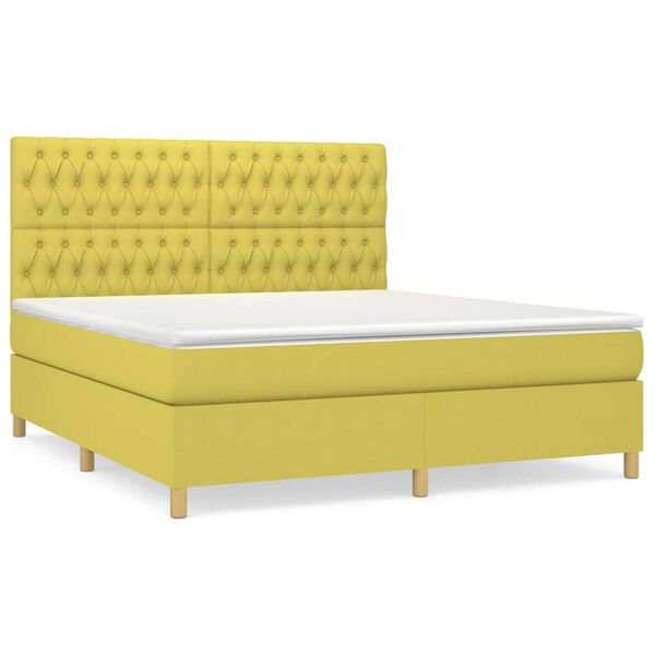 vidaXL Boxspring posteľ s matracom zelen&aacute; 180x200 cm l&aacute;tka