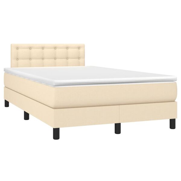 vidaXL Boxspring posteľ s matracom kr&eacute;mov&aacute; 120x190 cm l&aacute;tka