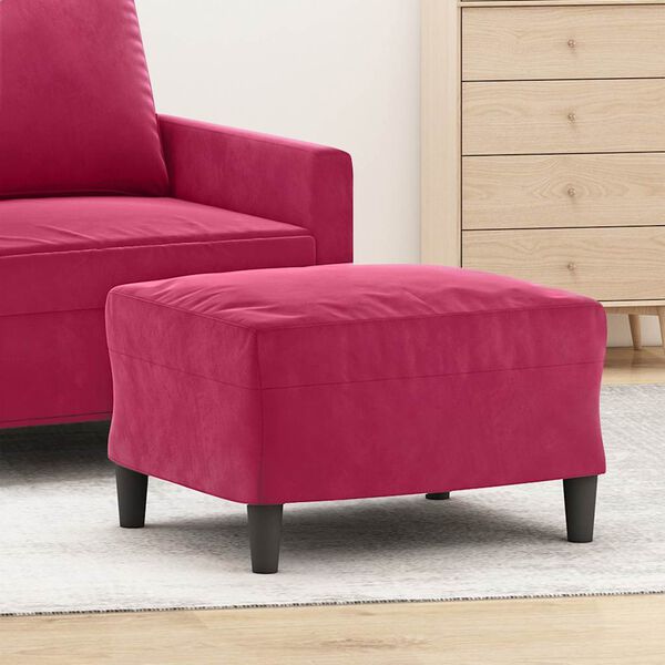 vidaXL Podnožka vínovo-červená 60x50x41 cm zamat