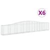 vidaXL Obl&uacute;kov&yacute; gabionov&yacute; k&ocirc;&scaron; 6 ks 400x30x60/80 cm pozinkovan&eacute; železo