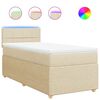 vidaXL Posteľn&yacute; r&aacute;m boxsping s matracom kr&eacute;mov&yacute; 90x200 cm l&aacute;tka