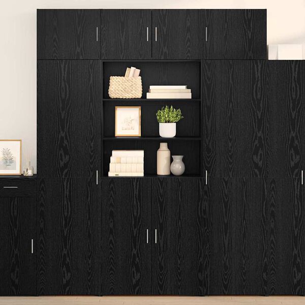 vidaXL Highboard Čierny dub 80 x 42,5 x 185 cm Kompozitn&eacute; drevo