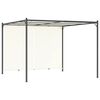 vidaXL Pergola s nastaviteľnou strechou kr&eacute;movo-biela 3x3 m oceľov&aacute;